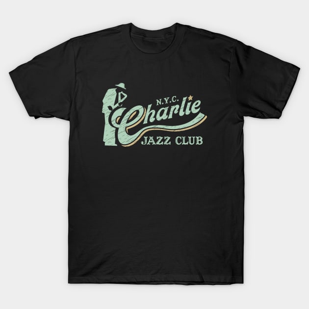 Charlie Jazz Club Vintage Retro Style T-Shirt by jazzworldquest